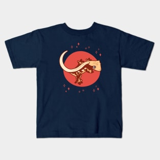 Harlequin Pinstripe Crested Gecko - Tri-color Red Kids T-Shirt